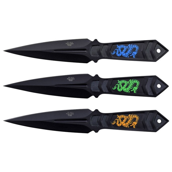 3 Couteaux De Lancer Perfect Point Throwing Ninja Set Lame Acier Inox Etui Nylon PP1333 - Livraison Gratuite