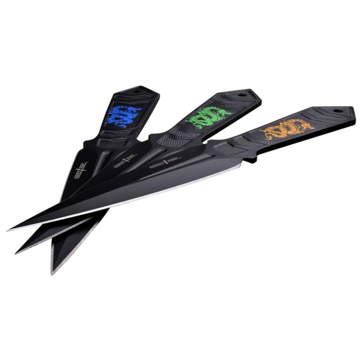3 Couteaux De Lancer Perfect Point Throwing Ninja Set Lame Acier Inox Etui Nylon PP1333 - Livraison Gratuite