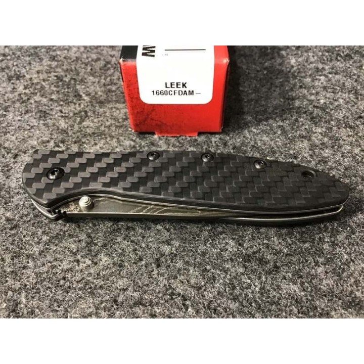 Couteau Kershaw Leek Damas A/O Manche Fibre de Carbone Lame Acier Damas Linerlock Clip KS1660CFDAM - Livraison Gratuite