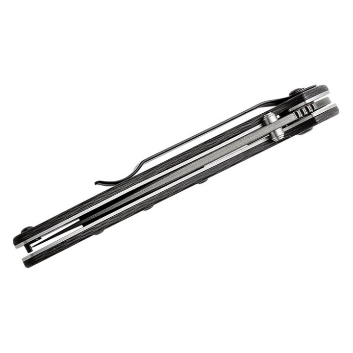 Couteau Kershaw Leek Damas A/O Manche Fibre de Carbone Lame Acier Damas Linerlock Clip KS1660CFDAM - Livraison Gratuite
