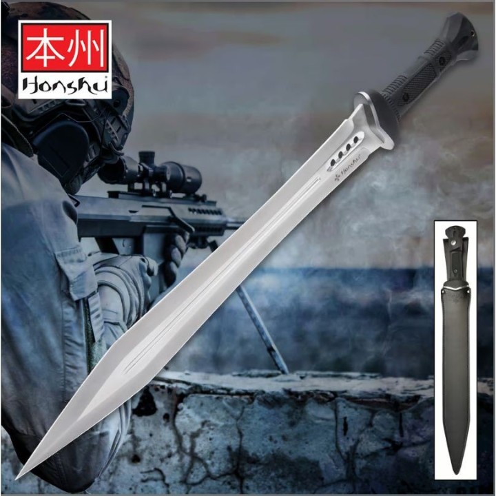 Sabre Glaive United Cutlery Honshu Gladiator Sword Lame Acier 7Cr13 Manche TPR Etui Cuir UC3431 - Livraison Gratuite