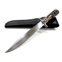 Couteau de Chasse Dague à la d'Estaing MARBLES Acier 440 Manche OS Cerfé MR101 - Livraison Gratuite