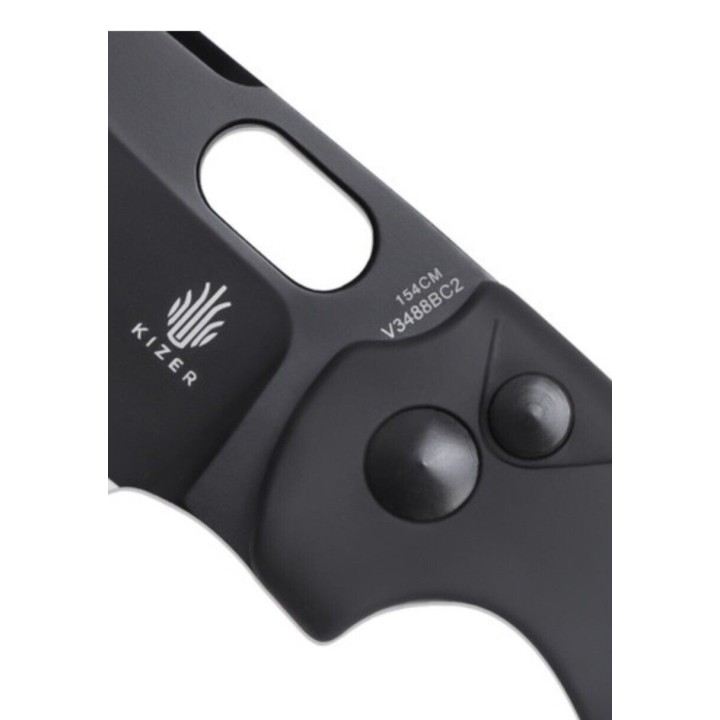 Couteau Kizer Sheepdog C01c Mini Manche Aluminium Lame Acier 154CM Button Lock Clip KIV3488BC2 - Livraison Gratuite