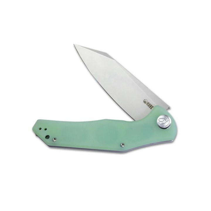 Couteau Kubey Flash Jade Manche G10 Lame Beadblasted AUS-10 IKBS Linerlock Clip KUB158I - Livraison Gratuite