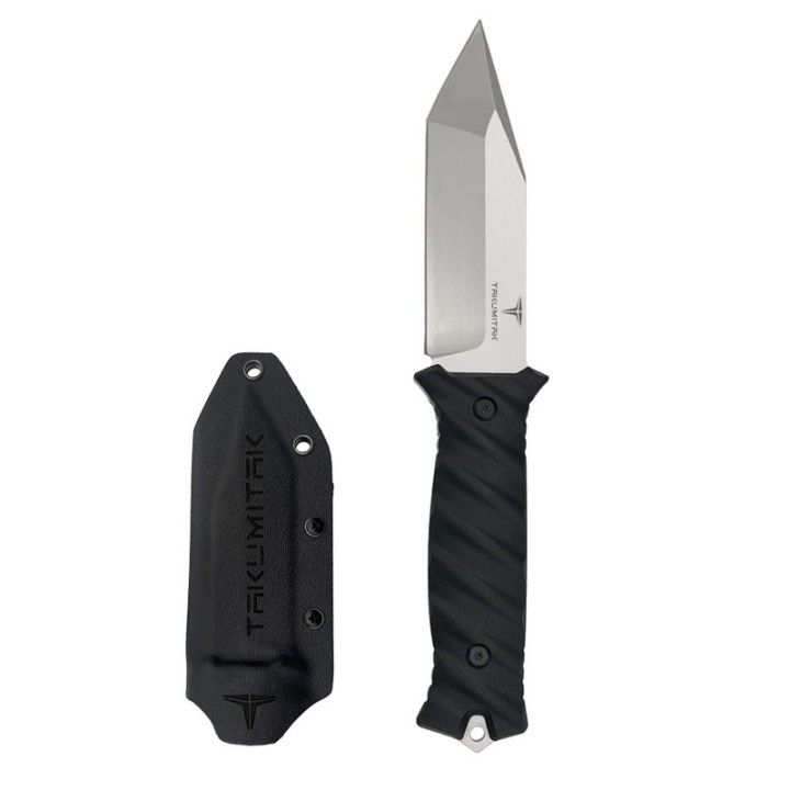 Couteau Tactical Takumitak Fulcrum Military Satin Tanto Lame Acier D2 Manche G10 Etui Kydex TKF201SL - Livraison Gratuite