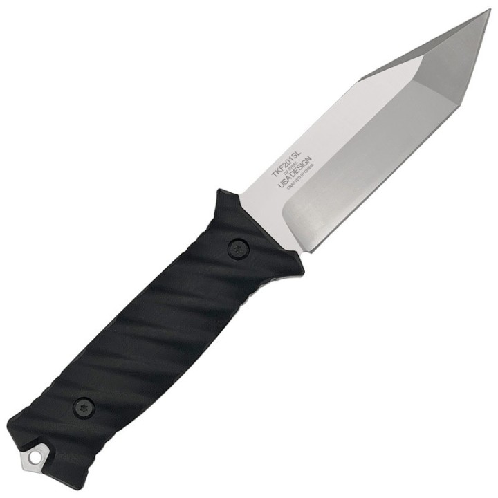 Couteau Tactical Takumitak Fulcrum Military Satin Tanto Lame Acier D2 Manche G10 Etui Kydex TKF201SL - Livraison Gratuite