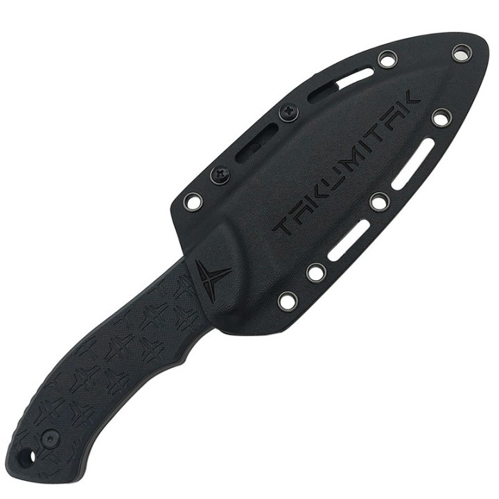Couteau Takumitak DAY 500 Neckmuk Black Lame Acier D2 Manche G10 Etui Kydex TKF206BK - Livraison Gratuite