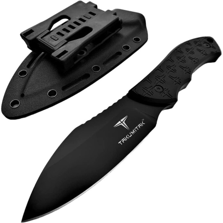 Couteau Takumitak DAY 500 Neckmuk Black Lame Acier D2 Manche G10 Etui Kydex TKF206BK - Livraison Gratuite