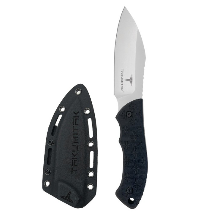 Couteau Takumitak DAY 500 Neckmuk Satin Lame Acier D2 Manche G10 Etui Kydex TKF206SL - Livraison Gratuite