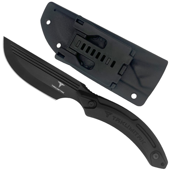 Couteau Takumitak HUNTER Straight Back Lame Acier D2 Manche G10 Etui Kydex TKF207BK - Livraison Gratuite