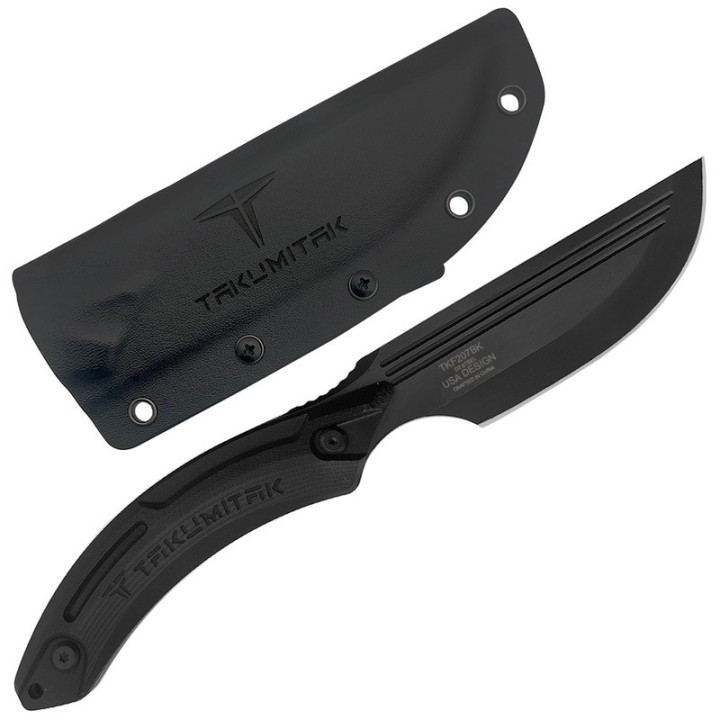 Couteau Takumitak HUNTER Straight Back Lame Acier D2 Manche G10 Etui Kydex TKF207BK - Livraison Gratuite