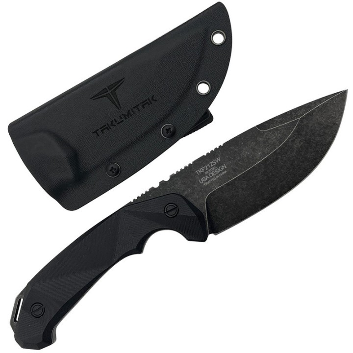 Couteau Takumitak COMPANION Lame Acier D2 Stonewash Manche G10 Etui Kydex TKF212SW - Livraison Gratuite