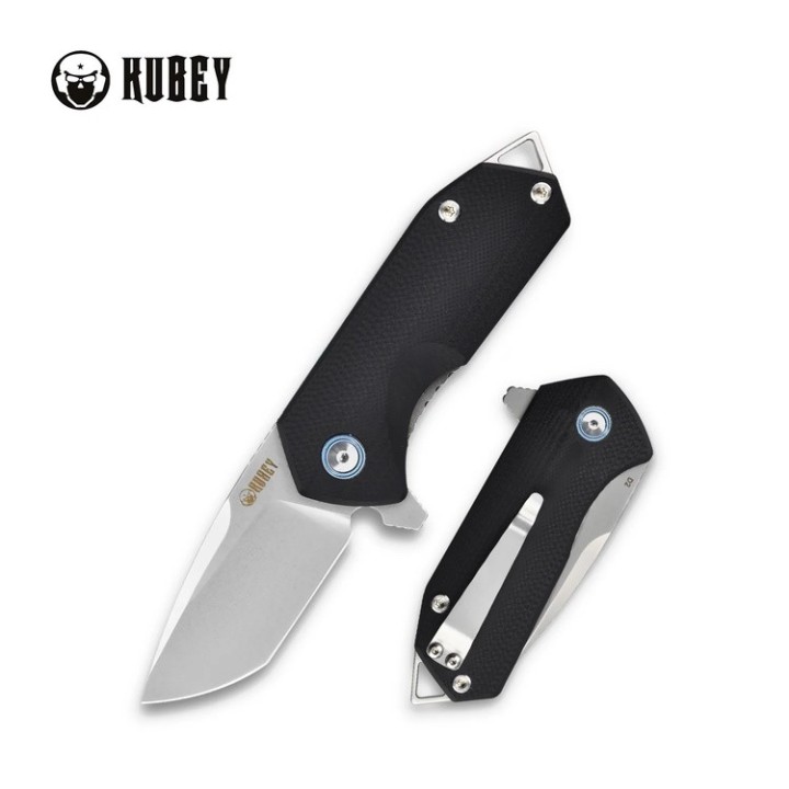 Couteau Kubey Campe Nest Black Manche G10 Lame Acier D2 IKBS Linerlock Clip KUB203A - Livraison Gratuite