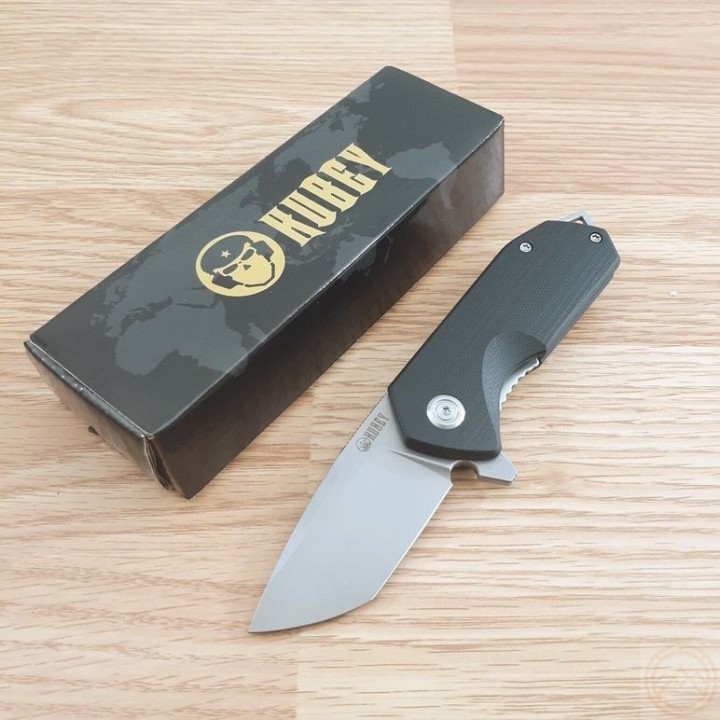 Couteau Kubey Campe Nest Black Manche G10 Lame Acier D2 IKBS Linerlock Clip KUB203A - Livraison Gratuite