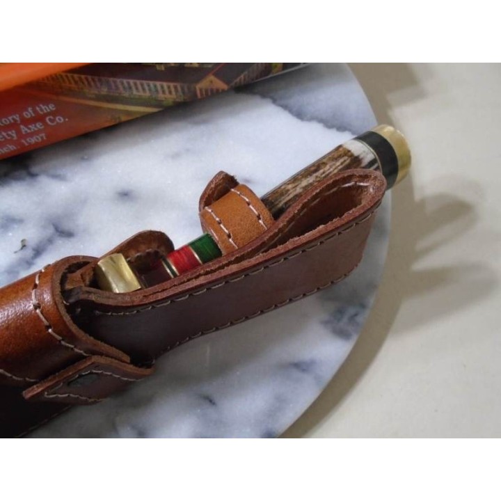 Couteau Skinner Marbles Manche Bois de Cerf Lame Acier Inox Etui CUir MR627 - Livraison Gratuite