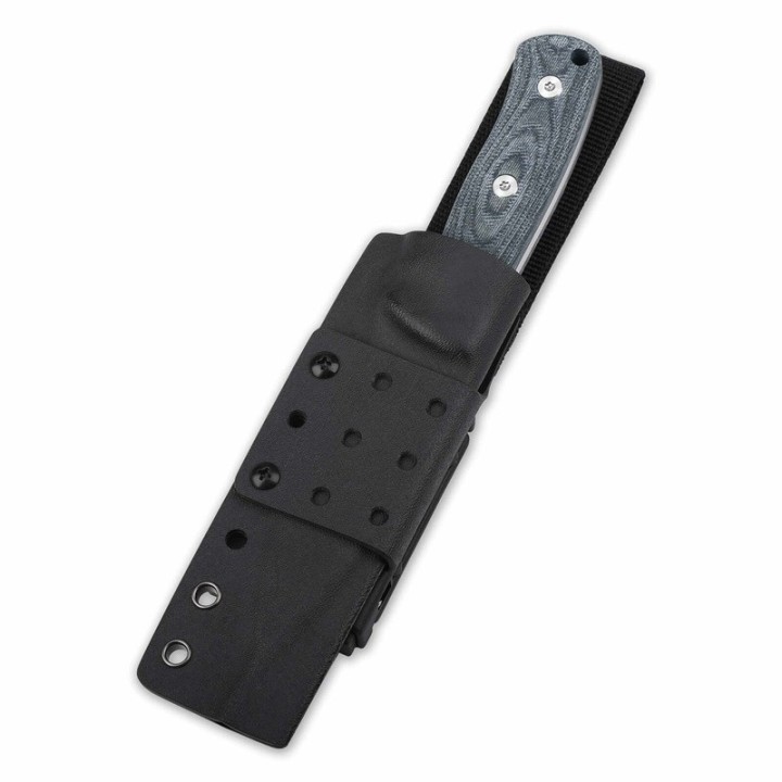 Couteau de Survie QSP Knife Bison Lame Acier D2 Manche Denim Jean Micarta Etui Kydex QS134B - Livraison Gratuite