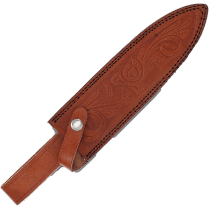 Couteau Rough Ryder Bowie Stacked Leather Manche Cuir Lame Acier Inox Etui Cuir RR2203 - Livraison Gratuite