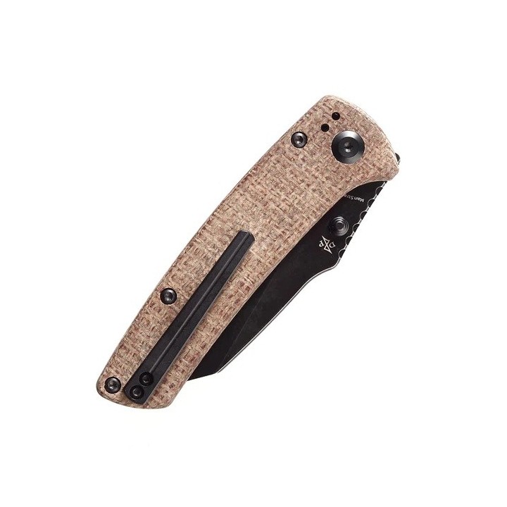 Couteau Kansept Main Street Brown Lame Acier 154CM Manche Micarta Linerlock Clip KT1015A7 - Livraison Gratuite