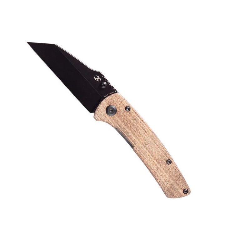 Couteau Kansept Main Street Brown Lame Acier 154CM Manche Micarta Linerlock Clip KT1015A7 - Livraison Gratuite
