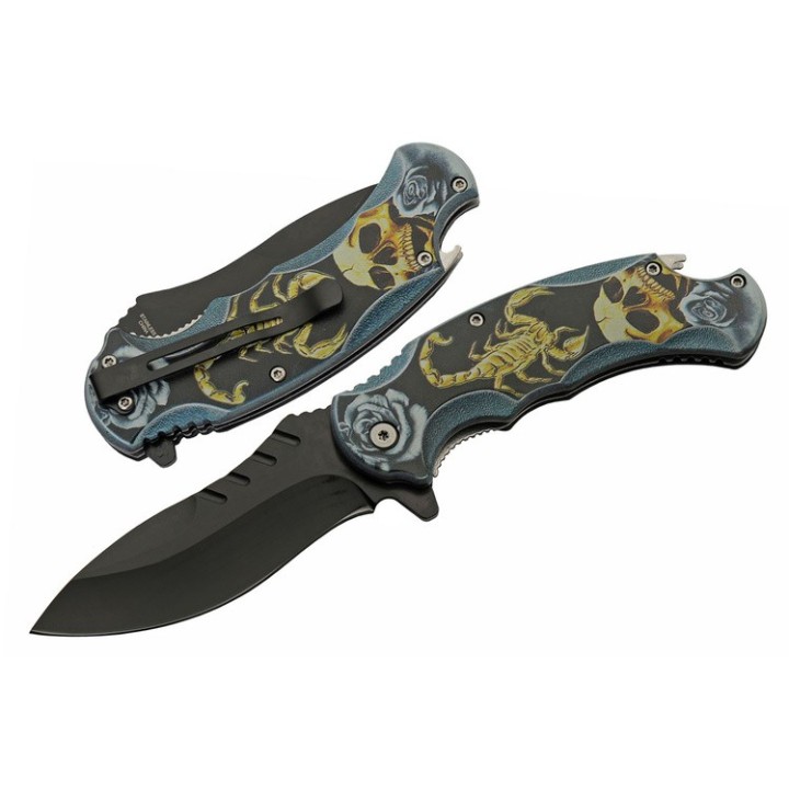 Lot de 3 Couteau Rite Edge Scorpion Warrior Linerlock A/O Lame Acier Inox CN300545YB - Livraison Gratuite