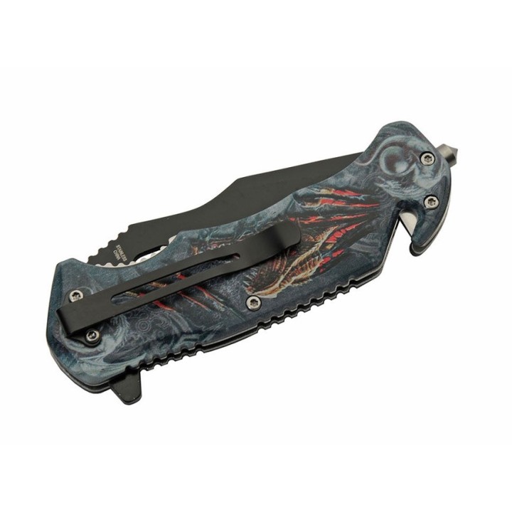 Lot de 3 Couteau Rite Edge Dragon Claw Semi Automatique A/O Lame Acier Inox Manche ABS CN300546 - Livraison Gratuite