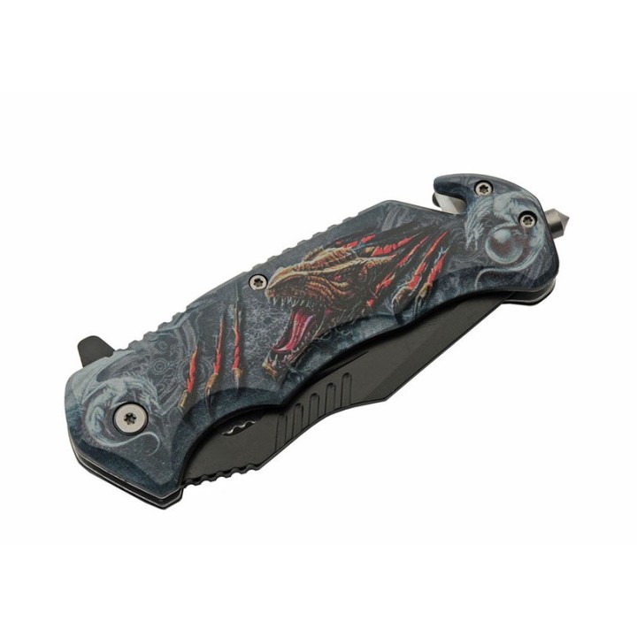 Lot de 3 Couteau Rite Edge Dragon Claw Semi Automatique A/O Lame Acier Inox Manche ABS CN300546 - Livraison Gratuite