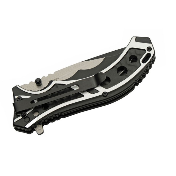 Lot de 3 Couteau Rite Edge Caution Semi Automatique A/O Lame Acier Inox Manche Alu CN300585SL - Livraison Gratuite
