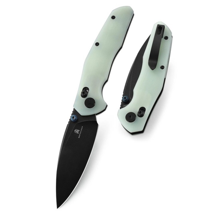 Couteau Bestech Ronan Jade Manche G10 Lame Acier 14C28N Black IKBS Crossbar Lock Clip BTKMK02I - Livraison Gratuite
