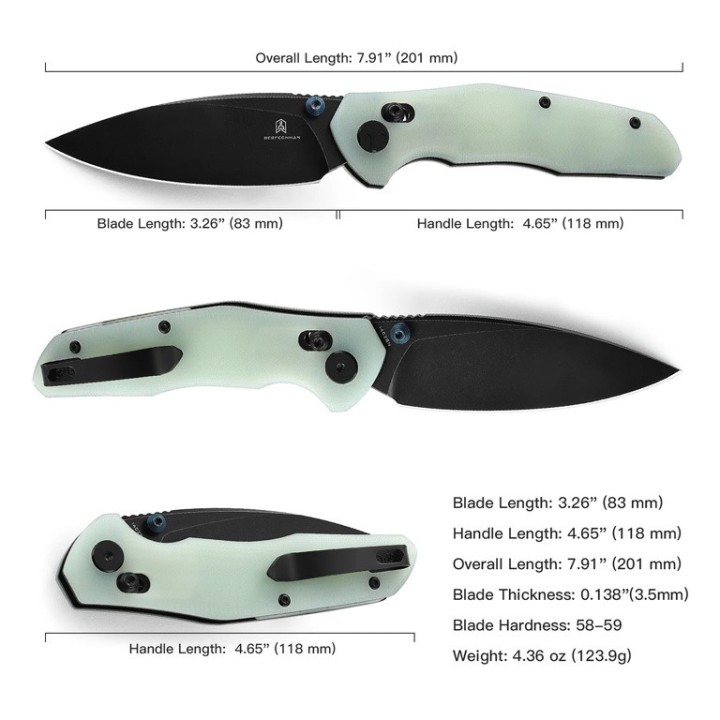 Couteau Bestech Ronan Jade Manche G10 Lame Acier 14C28N Black IKBS Crossbar Lock Clip BTKMK02I - Livraison Gratuite
