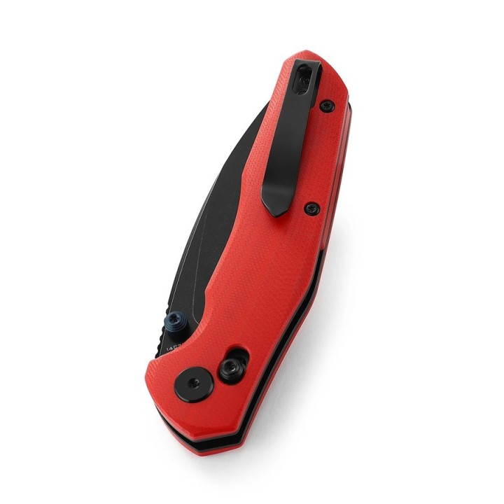Couteau Bestech Ronan Red Manche G10 Lame Acier 14C28N Black IKBS Crossbar Lock Clip BTKMK02J - Livraison Gratuite