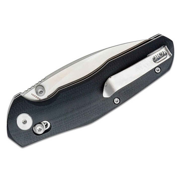 Couteau Bestech Ronan Black Manche G10 Lame Acier 14C28N Satin IKBS Crossbar Lock Clip BTKMK02A - Livraison Gratuite