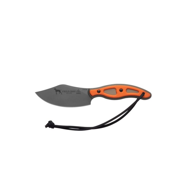 Couteau Tops Field Dog Lame Acier 154CM Manche G10 Etui Cuir Made In USA TPFDOG01 - Livraison Gratuite