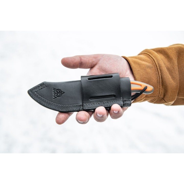 Couteau Tops Field Dog Lame Acier 154CM Manche G10 Etui Cuir Made In USA TPFDOG01 - Livraison Gratuite