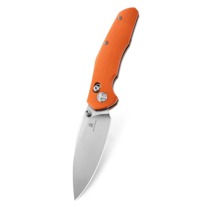 Couteau Bestech Ronan Orange Manche G10 Lame Acier 14C28N Satin IKBS Crossbar Lock Clip BTKMK02C - Livraison Gratuite