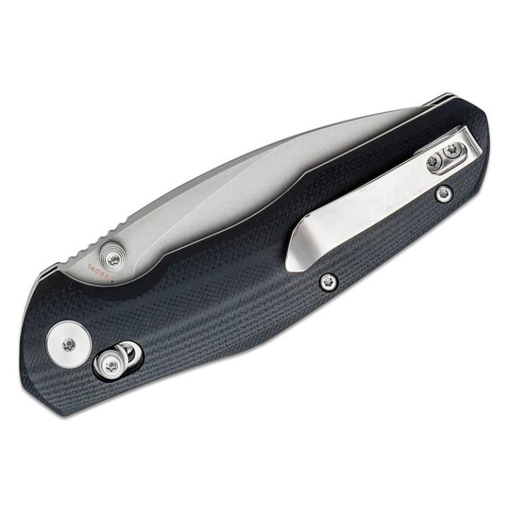 Couteau Bestech Ronan Black Manche G10 Lame Acier 14C28N Stonewash IKBS Crossbar Lock Clip BTKMK02D - Livraison Gratuite