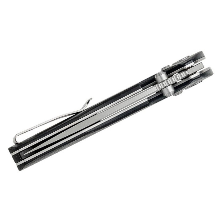 Couteau Bestech Ronan Black Manche G10 Lame Acier 14C28N Stonewash IKBS Crossbar Lock Clip BTKMK02D - Livraison Gratuite