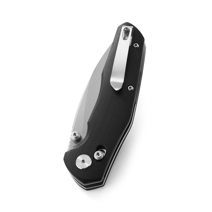 Couteau Bestech Ronan Black Manche G10 Lame Acier 14C28N Stonewash IKBS Crossbar Lock Clip BTKMK02D - Livraison Gratuite
