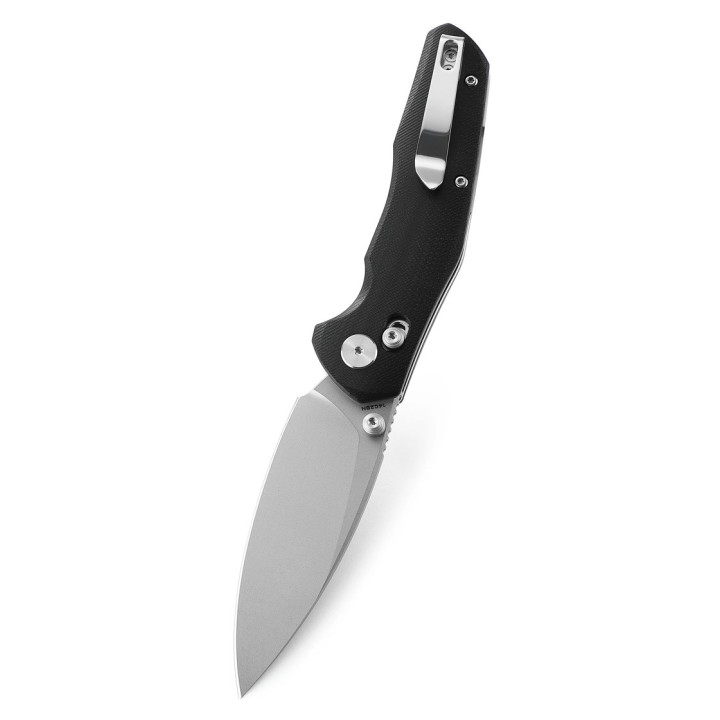 Couteau Bestech Ronan Black Manche G10 Lame Acier 14C28N Stonewash IKBS Crossbar Lock Clip BTKMK02D - Livraison Gratuite