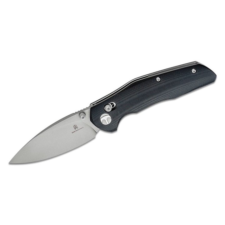 Couteau Bestech Ronan Black Manche G10 Lame Acier 14C28N Stonewash IKBS Crossbar Lock Clip BTKMK02D - Livraison Gratuite