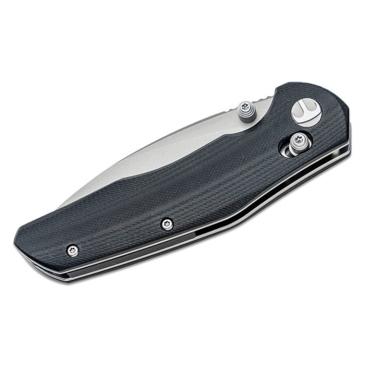 Couteau Bestech Ronan Black Manche G10 Lame Acier 14C28N Stonewash IKBS Crossbar Lock Clip BTKMK02D - Livraison Gratuite