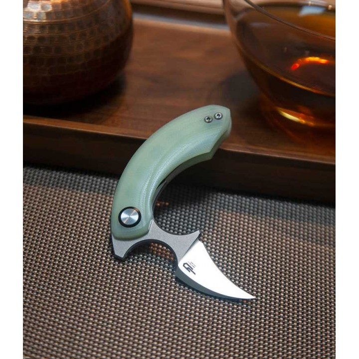 Couteau Bestech Strelit Jade Lame Acier 14C28N Manche G10 IKBS Linerlock Clip BTKG52B1 - Livraison Gratuite