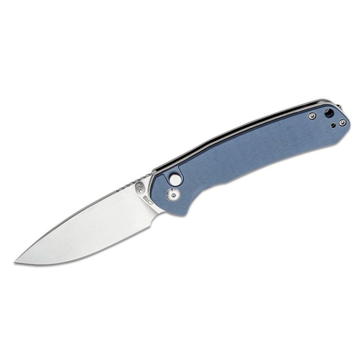 Couteau CJRB Pyrite Blue Lame Acier AR-RPM9 Manche G10 IKBS Button Lock J1925GY - Livraison Gratuite
