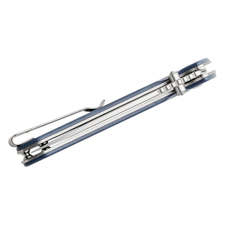 Couteau CJRB Pyrite Blue Lame Acier AR-RPM9 Manche G10 IKBS Button Lock J1925GY - Livraison Gratuite