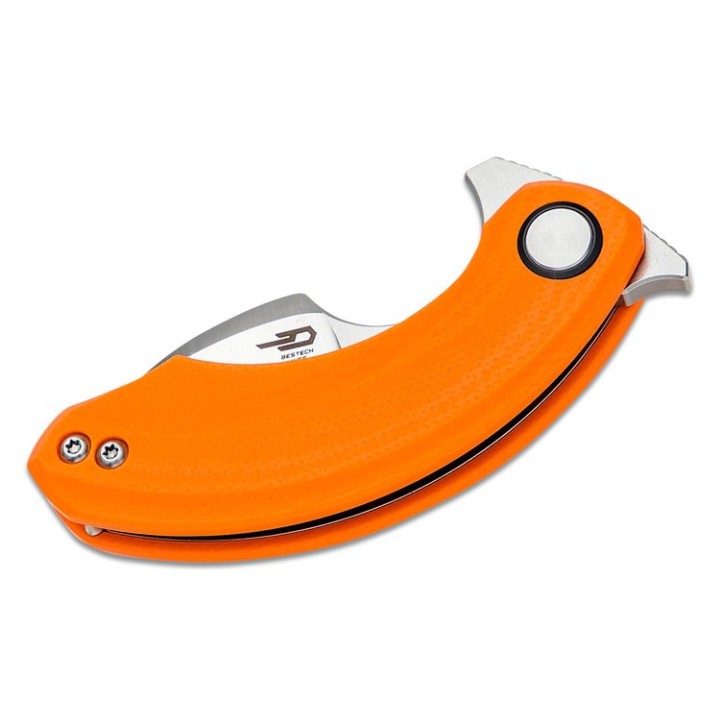 Couteau Bestech Strelit Orange Lame Acier 14C28N Manche G10 IKBS Linerlock Clip BTKG52C1 - Livraison Gratuite