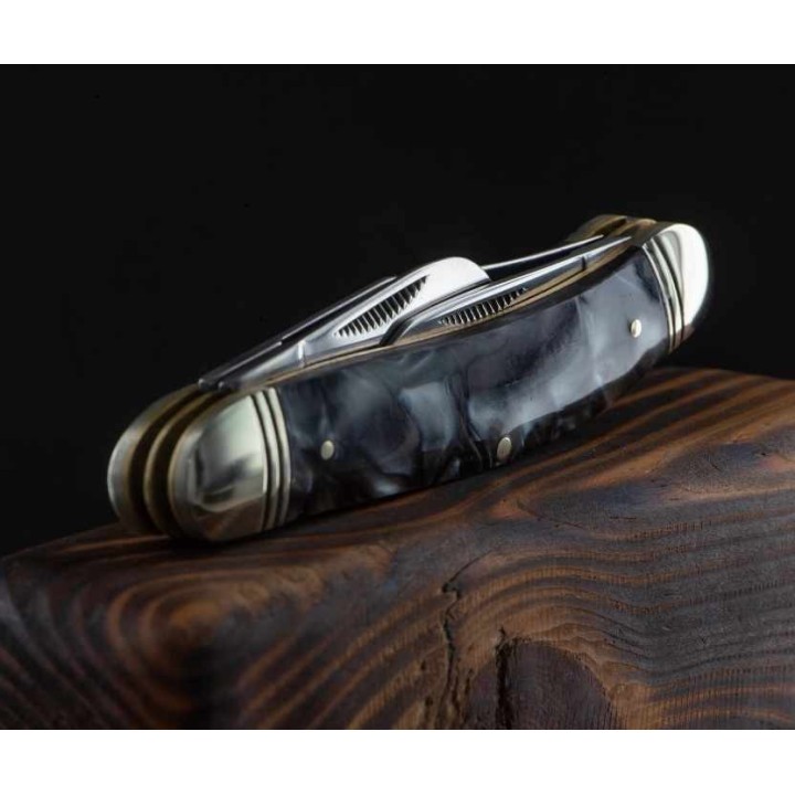 Couteau Rough Ryder Gentlemans Stockman Midnight Canif 3 Lames Acier 440 Manche Résine RR959 - Livraison Gratuite