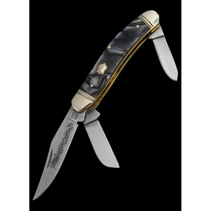 Couteau Rough Ryder Gentlemans Stockman Midnight Canif 3 Lames Acier 440 Manche Résine RR959 - Livraison Gratuite