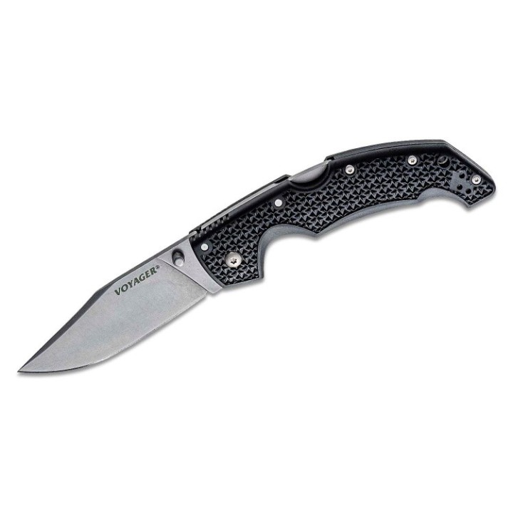 Couteau Cold Steel Large Voyager Clip Point Acier AUS-10A Manche Griv-Ex Tri-Ad Lock Clip CS29ACZ - Livraison Gratuite