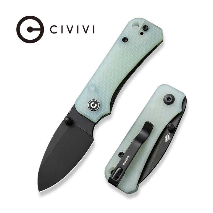 Couteau CIVIVI Baby Banter Jade Lame Nitro-V Manche G10 IKBS Linerlock Clip CIVC19068S8 - Livraison Gratuite