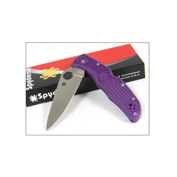 Couteau SPYDERCO Endura 4 - Spyderco Purple FRN ENDURA 4 Plain SC10FPPR 