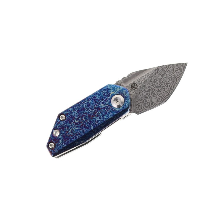 Couteau Kansept Rio TI Blue Manche Titane Lame Acier Damas Linerlock K3044D2 - Livraison Gratuite